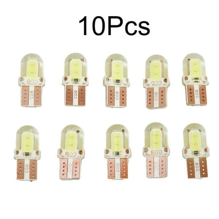 

Cogfs 10 Pcs T10 194 168 LED Light Bulbs W5W 8SMD CANBUS Silica Bright White License Lamp