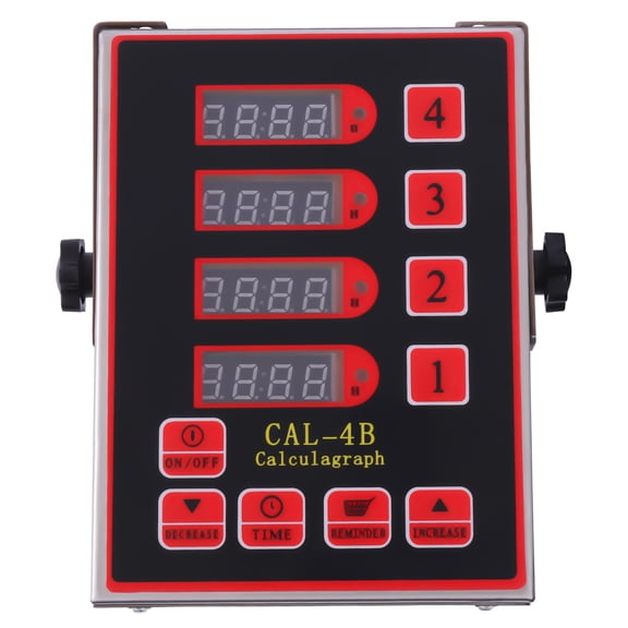 4 Channels CAL-4B Digital Kitchen Timer, Upthehill Stainless Steel Restaurant Timer Calculagraph Timer Clock Reminder Cooking Reminder on Multiple Events with Loud Alarm