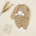 thumbnail image 5 of Hwmodou Boys Jumpsuits Knit Baby Knitted Sweater Romper Bodysuit Solid Long Sleeve Jumpsuit Cute Outfit Fall Winter Sports Jumpsuit,3-6M, 5 of 9
