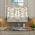 thumbnail image 2 of Yayeee Kitchen Curtains Tier Pair Light Filtering 27"x36" Rod Pocket Short Cafe Window Panel, Green Vegetables Pattern, 2 of 7