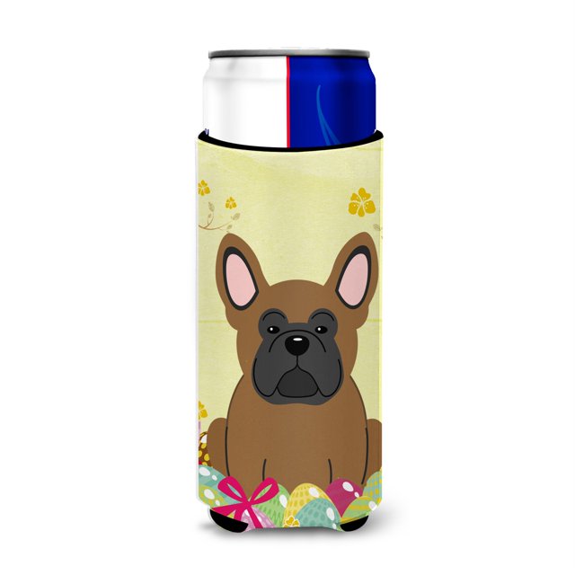 ""Caroline'S Treasures Huevos de Pascua Bulldog Francés Marrón Michelob Ultra Hugger Para Latas Slim Slim Can Multicolor""