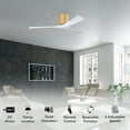 thumbnail image 2 of Matthews Fan Company IR3H-LM-MWH-60 Irene 60" Light Maple Hugger Ceiling Fan with 3 Matte White Blades, Remote and Wall Control, Indoor/Outdoor Damp Rated, 2 of 6