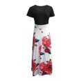 thumbnail image 5 of Teissuly Fashion Women Short Sleeve Floral Boho Printing Long Dress Ladies Casual Dress, 5 of 6