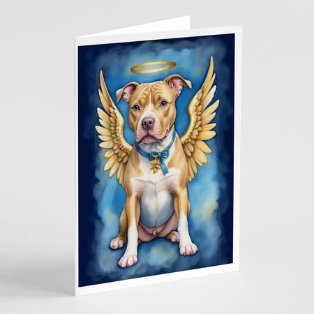 Pit Bull Terrier My Angel Greeting Cards Pack of 8 7 in x 5 in