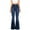 1Blue, variant on Tummy Control Jeans for Women Stretch Jeans with Pockets Wide Leg Flare Denim Pants Distressed Ripped Jeans Button Jeans