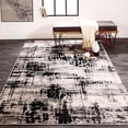 thumbnail image 2 of HomeRoots 515297 2 x 3 ft. Black White & Gray Stain Resistant Rectangle Area Rug, 2 of 11