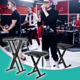 thumbnail image 2 of Bazayona Keyboard Stand & Bench, Double X Adjustable, 7 Heights, Steel & PU Leather, Electronic Keyboard Stands, 2 of 7