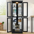 thumbnail image 4 of HIUU Tall Curio Cabinets with Glass Doors,Tall Glass Display Cabinet with Lights,China Cabinets with Doors(Black), 4 of 8