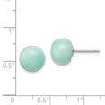 thumbnail image 2 of Primal Silver Sterling Silver 10-11mm Button Amazonite Post Earrings, 2 of 4