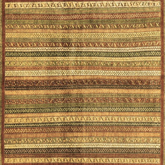 Ahgly Company Indoor Square Abstract Brown Modern Area Rugs, 6' Square