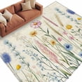 thumbnail image 2 of Spring Floral Area Rugs 8x10 for Living Room, Summer Farmhouse Vintage Botanical Non Slip Washable Rug Runner, Low Pile Indoor Floor Carpet Mat Bathroom Rugs for Bedroom, Kids Room, 2 of 9