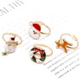 thumbnail image 1 of Cheers Christmas Jewelry Alloy Cartoon Kids Snowman Elk Xmas Tree Snowflake Ring Gift, 1 of 2