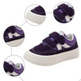 thumbnail image 6 of Kids Sneakers Boys Girls Fashion Color Block Hook and Loop Flat Walking Shoes Casual Slip on Running Athletic Shoes Purple 9 Toddler, 6 of 6