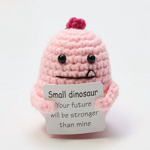 Handmade Positive Crochet Dinosaur Gift, Emotional Support Nuggets, Positive Crochet Animal, Encouragement Ornament, Emotional Support Crochet, Cheer up Decor for Birthday
