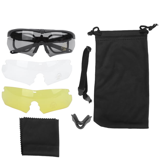 Gafas de tiro Lentes transparentes Protección UV Diseño de ingeniería facial Gafas de sol militares duraderas para disparar al aire libre