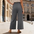 thumbnail image 4 of DHFJKG Summer Sweatpants Women Loose Fit Wide Leg Linen Trousers With Pockets Ruffle Flowy Comfortable Trendy Trousers, 4 of 5