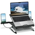thumbnail image 1 of OImaster Laptop Stand for Desk, Muti-Angle Adjustable Portable Foldable Stand with Heat-Vent, Ergonomic Laptop Stand Riser Compatible with MacBook, Air, Pro, Surface Laptop (9-15.6 inches) (Black), 1 of 4