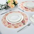thumbnail image 4 of 15.4" Round Placemat Set of 1 Polyester Fabric Place Mats Non-Slip Dining Kitchen Table Mats for Kitchen Party Decor Pink Christmas Elements, 4 of 5