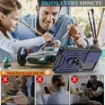 thumbnail image 4 of Compatible with Samsung Galaxy S23 Case,Galaxy S23 case with HD Screen Protector with Slide Camera Cover, 360°Rotation Ring Kickstand [Military Grade] Case for Samsung Galaxy S23,Blue, 4 of 15