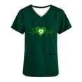 thumbnail image 4 of Wowcloth Women's Scrub Top, Loose Fit Short Sleeve V-Neck with St. Patrick's Day Print Pockets, Casual Comfort for Work and Holiday Celebration, 4 of 5