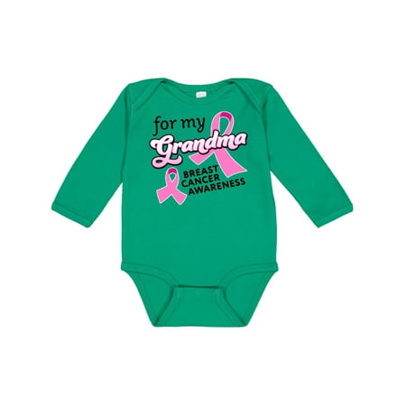 

Inktastic For My Grandma-Breast Cancer Awareness Gift Baby Boy or Baby Girl Long Sleeve Bodysuit