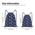 thumbnail image 5 of Yiaed Flower Blue Skull Print Drawstring Bags Drawstring Backpack Bulk String Back Pack Gym Sport Bag-Small, 5 of 5