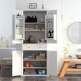 thumbnail image 4 of Costway 72" Freestanding Kitchen Pantry Cabinet 4 Doors Storage Cupboard Shelves Drawer, 4 of 10