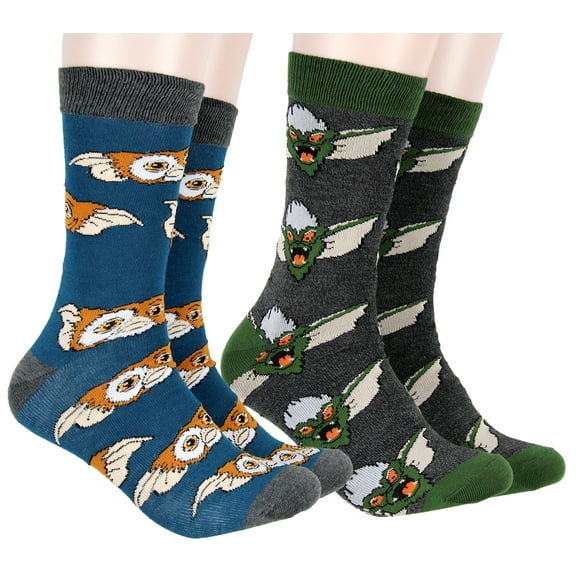 Gremlins Men's Socks Movie Gizmo and Stripe Character 2 Pack Adult Crew Socks