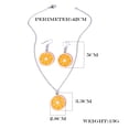 thumbnail image 3 of Ensemble Collier et Boucles d'Oreilles Pendentif Tranche de Citron Collier avec Boucles d'Oreilles Assorties Ensemble de Bijoux de Festival Carnaval Performance pour Femmes, 3 of 7