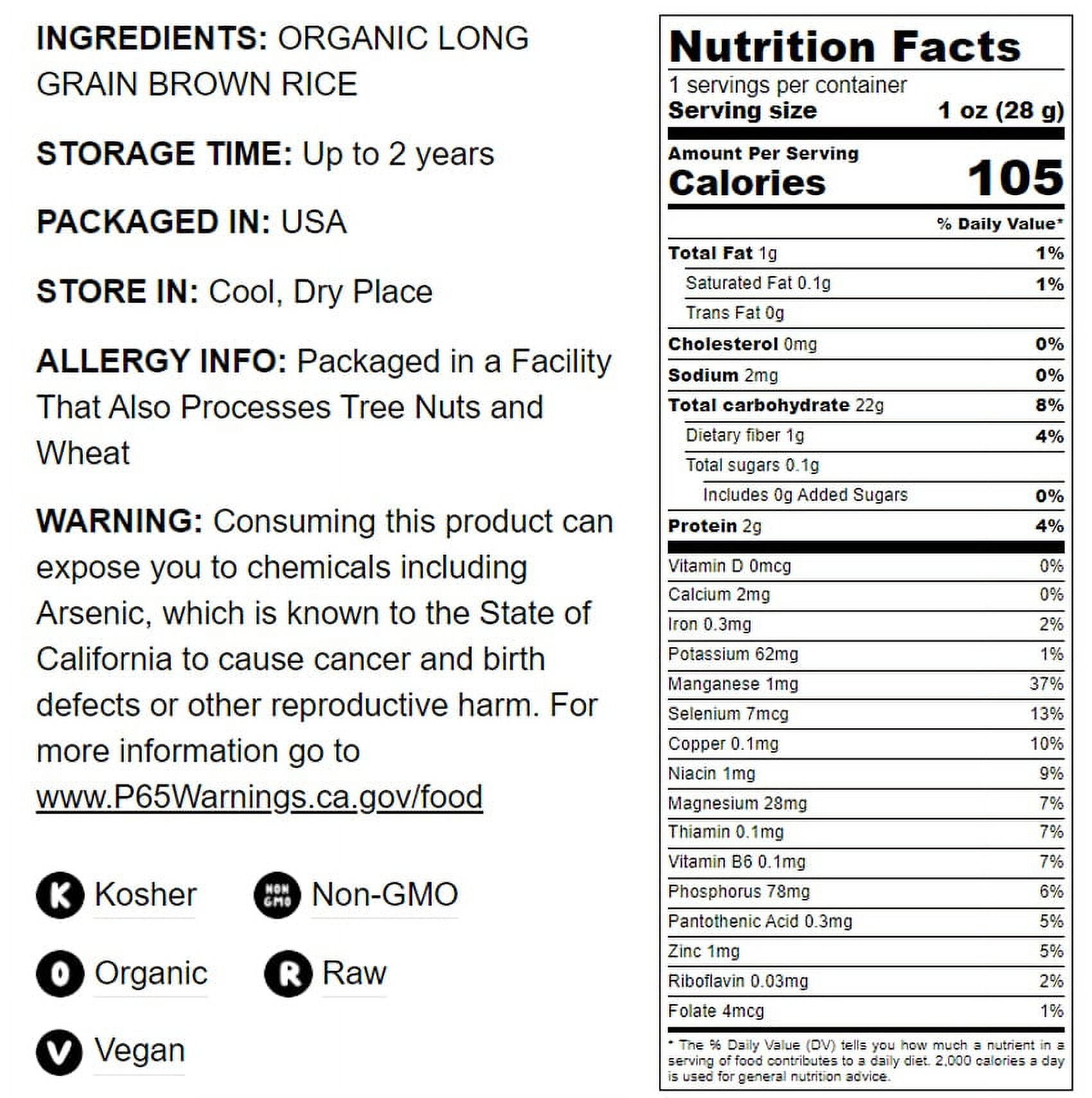Organic Parboiled Long Grain Brown Rice, 24 Pounds — Non-GMO, Kosher, Vegan — by Food to Live