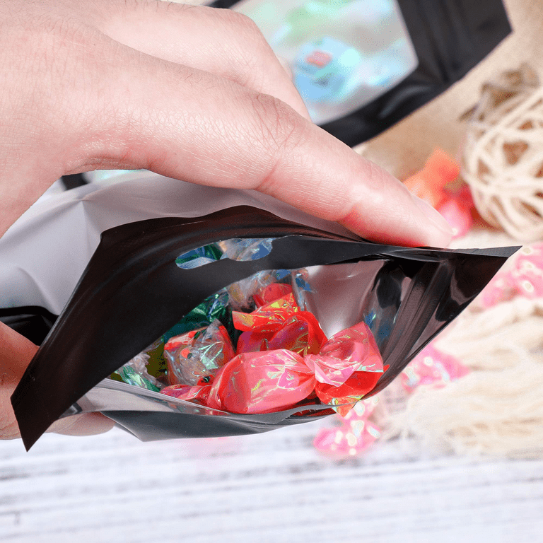 Solid Color Aluminum Foil Bag Reclosable Matte Standing Food Packaging Bag  with Display Window Self-Sealed Plastic Zipper Bags