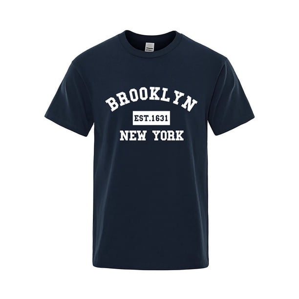 2025 Camiseta de hombre con estampado de letras de Nueva York - Corte holgado, tejido transpirable, informal de verano - XS-XXXL