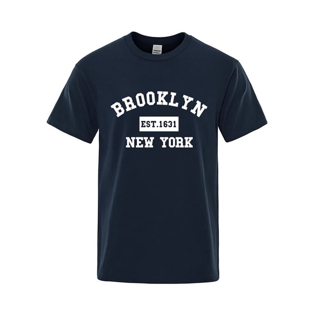 Xdzjlr T-Shirts Homme 2025 York Imprimé Lettrage Haut Mode T-Shirt pour Homme, TTTG