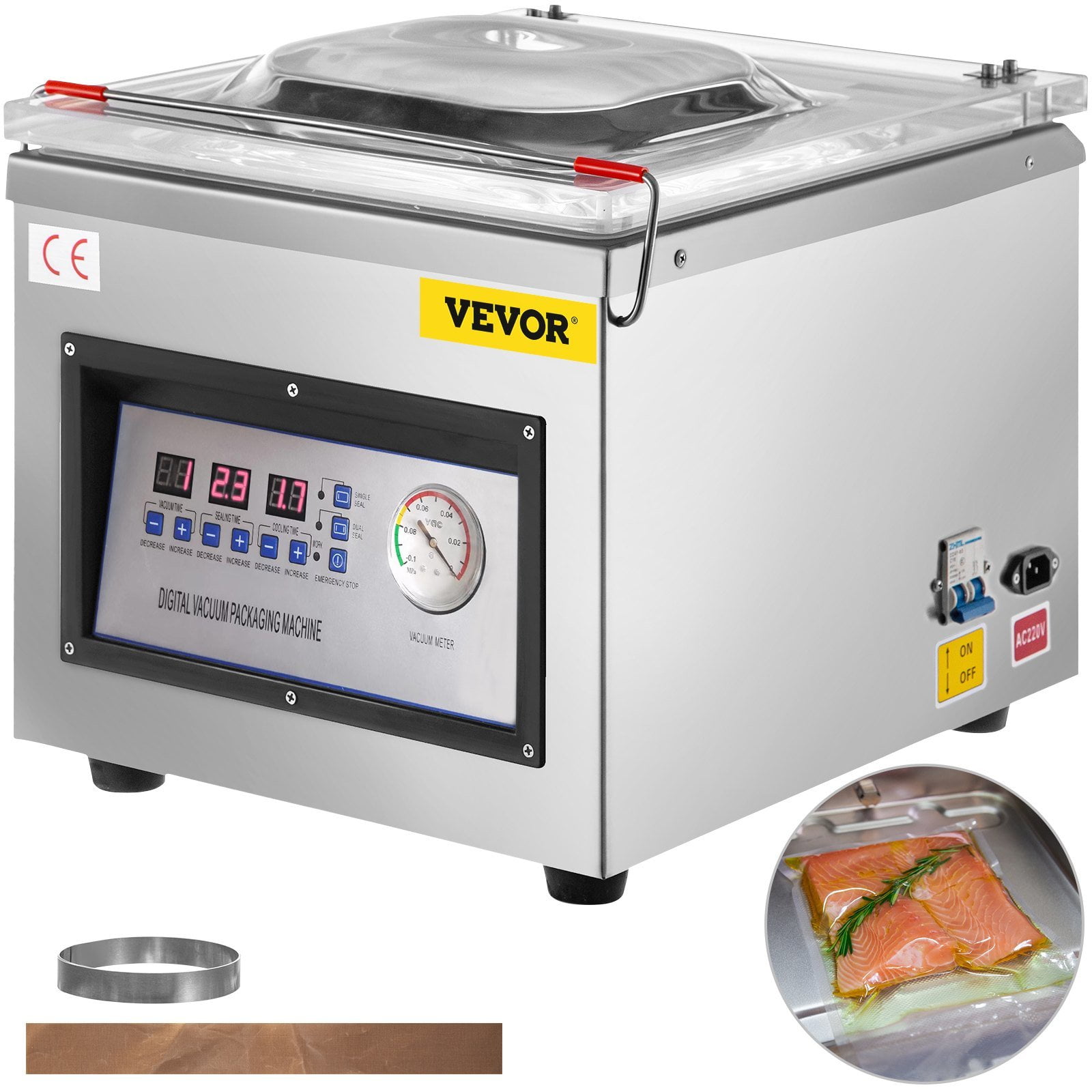 LIWUNON Commercial Vacuum Sealer Machine 2025 Upgraded - Automatic With Double Seal, Built-in Cutter & Bag Storage