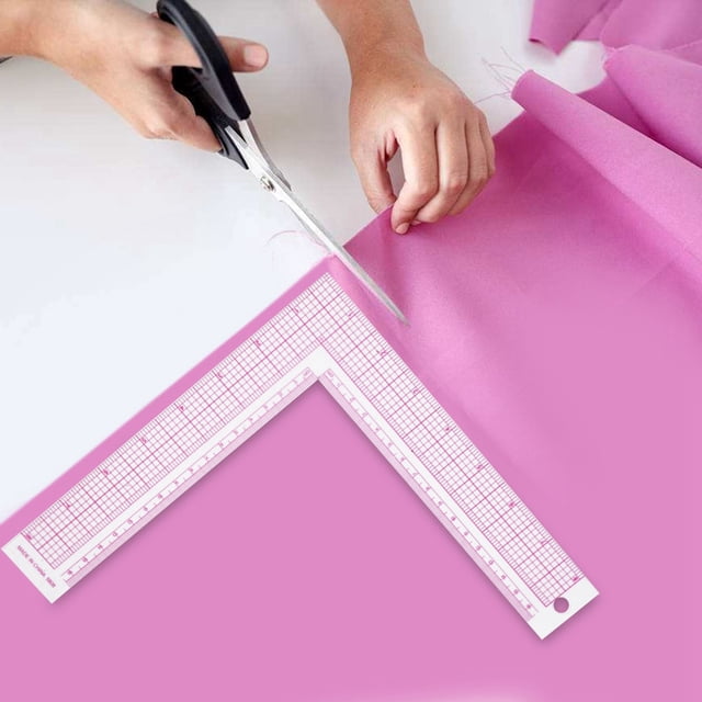 Viccilley Regla de costura Regla de plástico con forma de L-cuadrada Curva francesa Medida de costura Herramienta profesional de artesanía a medida(5808)