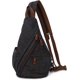thumbnail image 1 of Bolsa bandolera de lona - Mochila pequeña cruzada para el hombro, mochila informal para hombres, mujeres, ciclismo al aire libre, senderismo, viajes, 1 of 5