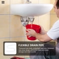 thumbnail image 6 of 2 Pcs Washer Machine Hose Washing Hoses Water Flexible Drain Sink Tube White Soft Rubber Steel, 6 of 6