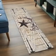 thumbnail image 3 of Runner Rug 2 x 6 Ft, Texas Star Vintage Washable Non-Slip Floor Mat for Kitchen Hallway/Entryway, Brown Retro Berry Beige Wooden Branches Long Kitchen Runner Area Rugs for Living Room, Low-Profile, 3 of 8