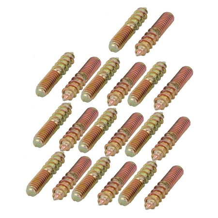 Locking Steel Bolts - Uxcell M6x30mm Carbon Steel Zinc Plated Self-Tapping Hanger Bolt (20-pack)
