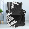 thumbnail image 4 of Urban Graffiti Soft Flannel Fleece Throw Blanket, Chalky Stencil Graffiti Design on Smutty Brick Wall Pattern, Cozy Plush for Indoor and Outdoor Use, 70" x 90", Charcoal Grey and White, by Ambesonne, 4 of 5