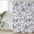 thumbnail image 2 of 72x78 Inch Shower Curtain Farmhouse Spring Bathroom Decor Waterproof Fabric Bathtub Bath Curtains Decorative Fruit Plant Leaf Flower Dark Purple Extra Long Shower Curtain Set with Hooks, 2 of 6