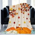 thumbnail image 5 of Fall Throw Blanket Pumpkin Maple Leaf Pattern - 27x39 Inch All Season Soft Couch Cover & Holiday Gift, 5 of 6