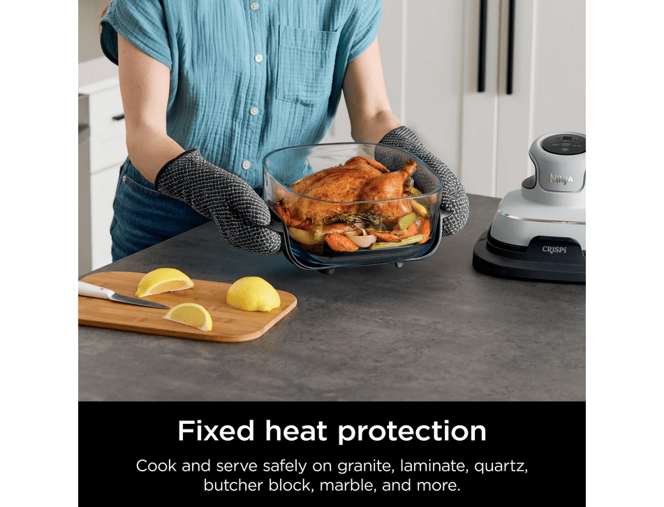 Restored Ninja Crispi Glass Air Fryer 4-Qt, 3-in-1, Air Fry Recrisp, Portable, Dishwasher Safe, FN090 White (Refurbished)