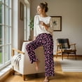 thumbnail image 6 of Psesaysky Pink Cheetah Print Wide Leg Pants Woman Trendy Stretchy Yoga Pants Women Drawstring Business Casual Slacks Trousers Fall Outfits, Size L, 6 of 7
