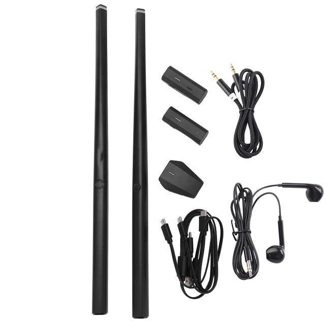 Air Drum Stick, Vibration Sensing Electronic Somatosensory Drum Kit Professional Simulated Sound Connection With Charging Cable For Work Spaces