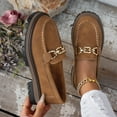 thumbnail image 2 of RXMEKW Mocassins à Plateforme pour Femmes avec Détail Chaîne en Métal et Semelle Coussinée Brun, 2 of 9