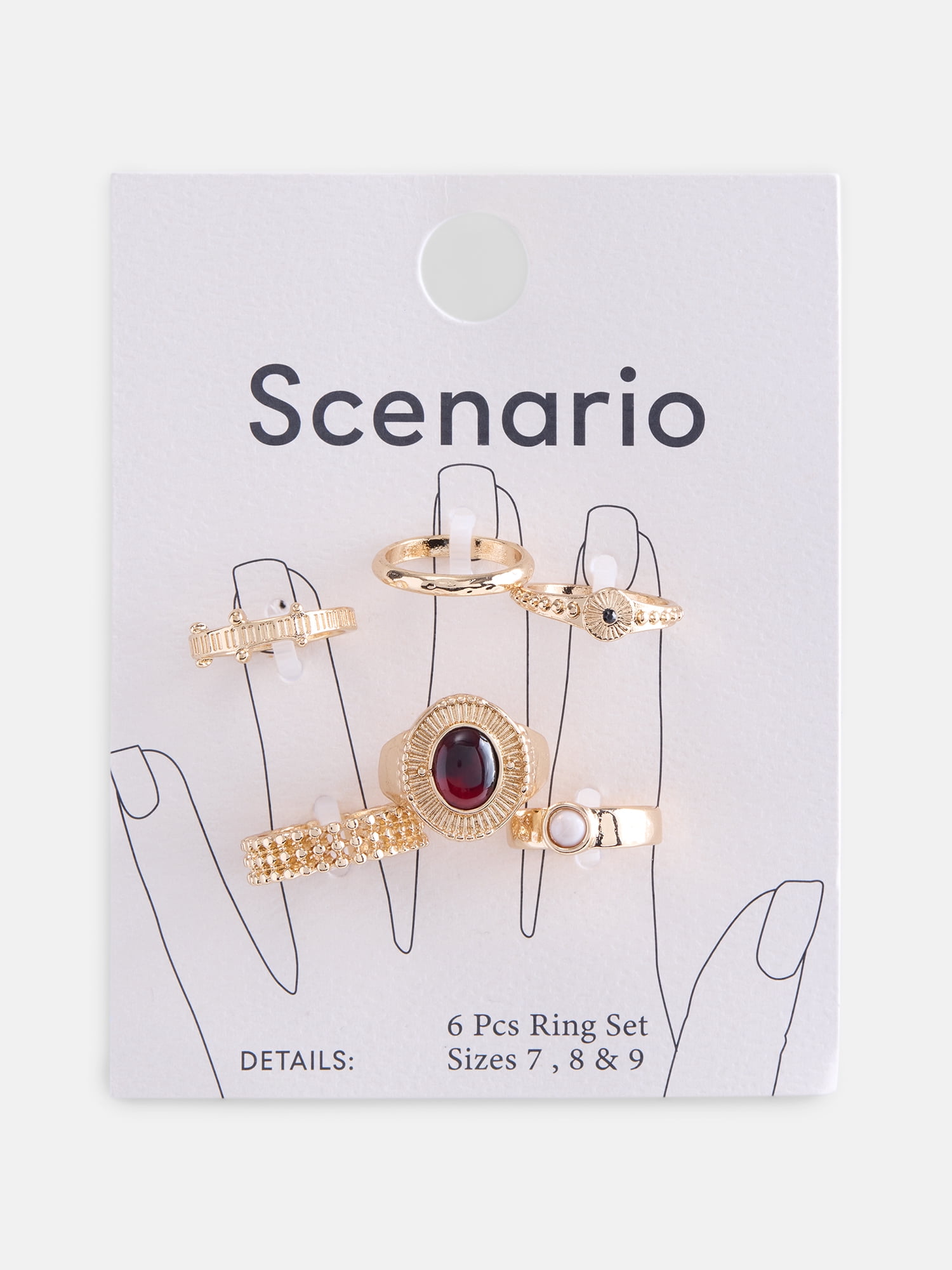 Scenario Women's Gold Tone Rings, 6-Piece Set