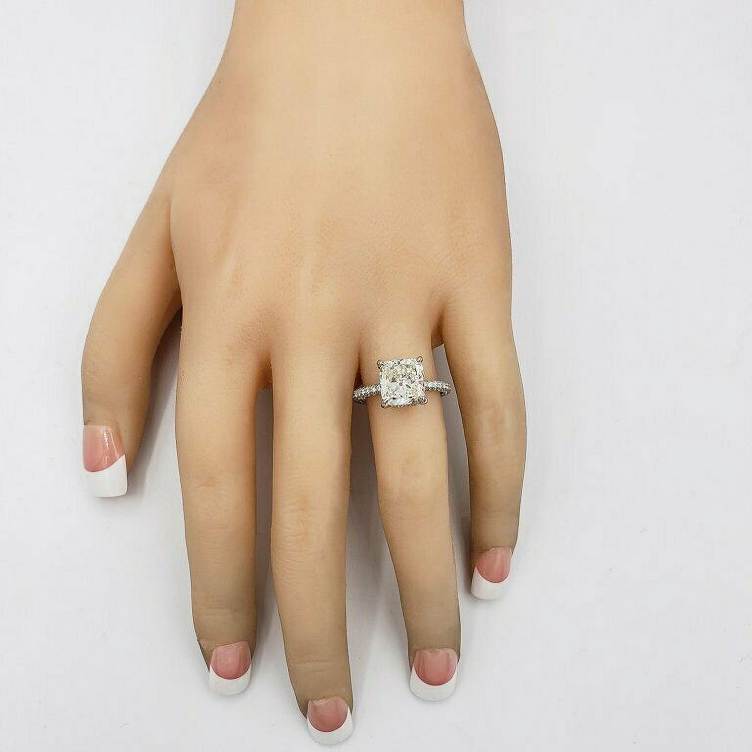 HeartsAndYou 1.6ct Cushion Cut Moissanite Engagement Ring for Women Accent Solitaire 18k White Gold Over Silver