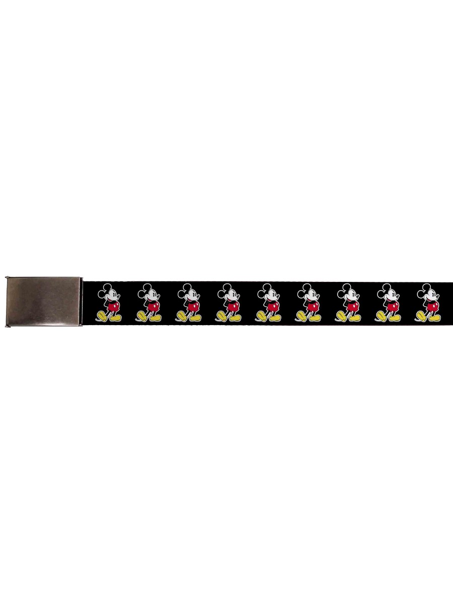 Classic Mickey Mouse Pose Black Buckle-Down Web Belt