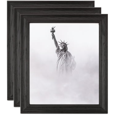 ArtToFrames 9" x 9" Black Picture Frame, 9x9 inch Black Wood Poster Frame (WOM-4386), 3 Pack